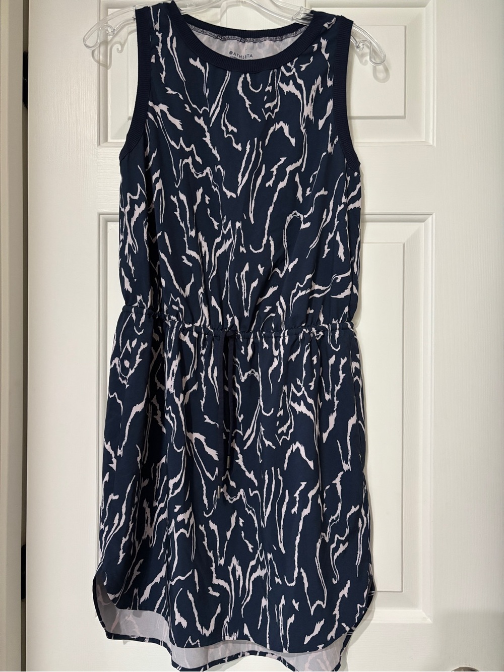 Athleta Navy Printed Sleeveless Dress - Size Small